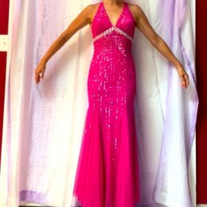 Cecily Brown pink beaded dress